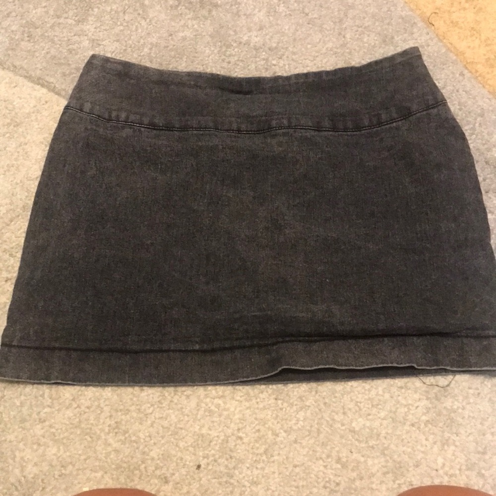 Grey stretch denim mini